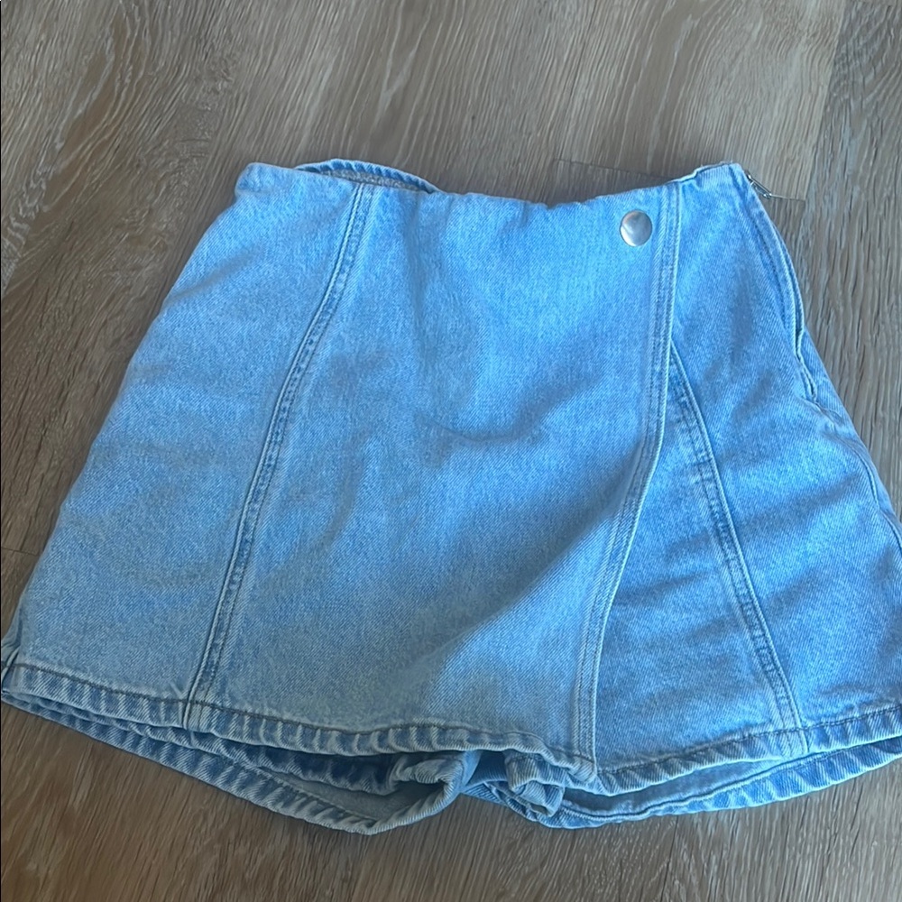 Stradivarius Light Blue Denim Mini Skirt